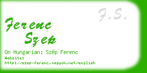 ferenc szep business card